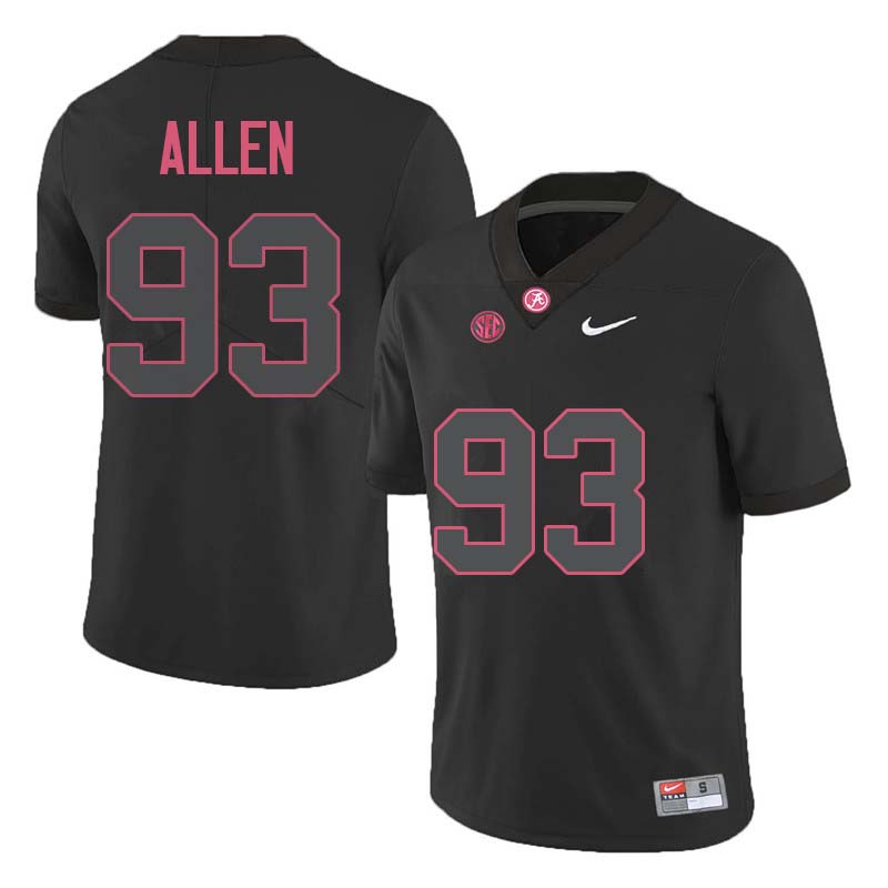 Alabama Crimson Tide Men's Jonathan Allen #93 Black NCAA Nike Authentic Stitched College Football Jersey VP16O15HL